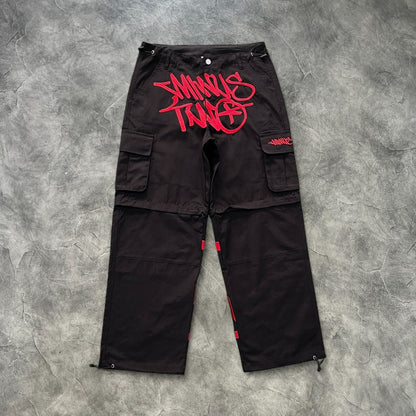 Minus Two Detachable Cargo Pants Black/Red