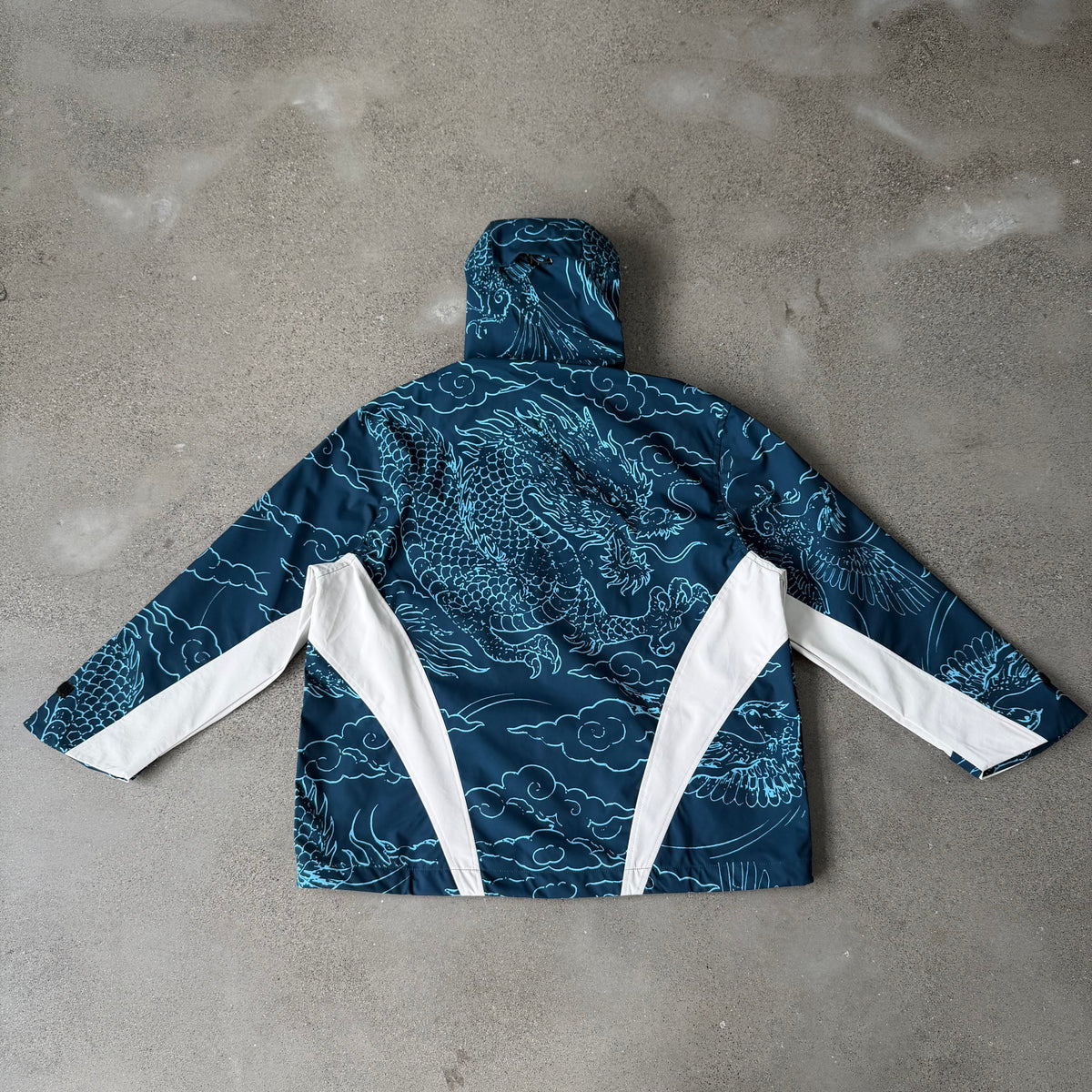 Vescartes Dragon Print Windbreaker Green