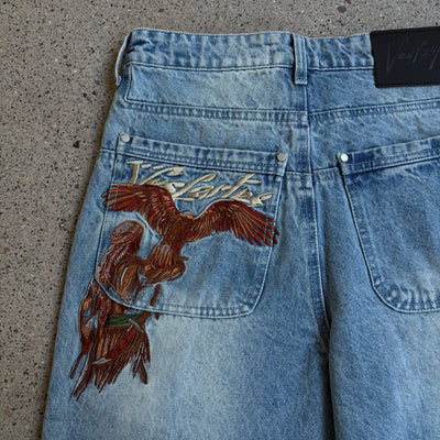 Vescartes Desert Hawk Faded Jeans Blue