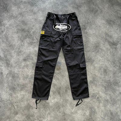 Corteiz Guerilla Cargo Pants Black/White