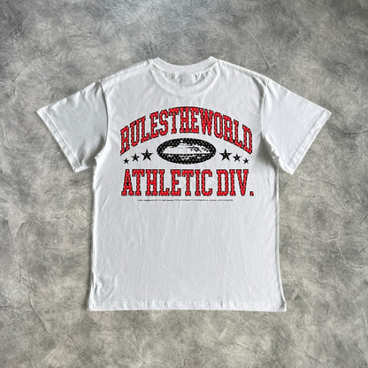 Corteiz Rules The World Athletic Div T-Shirt White